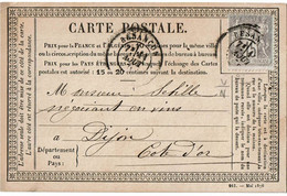 LCTN27B -  CPO N° 24 962 MAI 1876 BESANCON AOÛT 1876 - Cartes Précurseurs