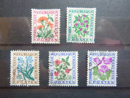 Timbre Taxe Fleurs Des Champs - 1964-71 - Lot De 5 - N° 95, 99x2, 101, 102 - Oblitérés - France - 1960-.... Gebraucht