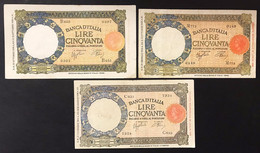 50 Lire Lupa Capitolina 3 Es. Diversi 1938 Roma  1942 Roma 1942 L'aquila  LOTTO 4225 - Collezioni