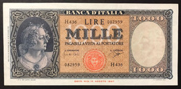 1000 LIRE ITALIA MEDUSA 25 09 1961 Ottimo Esemplare Q.spl Naturale Leggere Pieghe  LOTTO 4318 - 1000 Lire