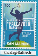 RSM F.lli Nuovi 0453 - San Marino 2010 - "MONDIALI DI PALLAVOLO MASCHILE" 1v.** - - Ongebruikt