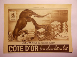 Reclame  Uit Oud Tijdschrift 1936 - Cote D'Or Bon Chocolat Au Lait - Schokolade