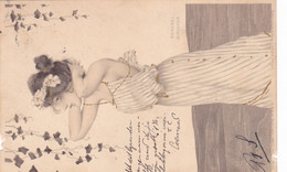 1460/ Getekende Kaart Raphael Kirchner, Dame Onder De Klimop. 1901 - Kirchner, Raphael