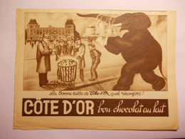 Reclame  Uit Oud Tijdschrift 1936 - Cote D'Or Bon Chocolat Au Lait - La Bonne Tasse De "Côte D'Or" Quel Récomfort ! - Schokolade