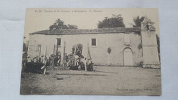 ANTIQUE POSTCARD SÃO TOME E PRINCIPE - IGREJA DO S. ANTONIO E BRITEIRO WORKING UNUSED - Sao Tome En Principe