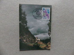 Carte Postale 1er Premier Jour Europa Eglise Sant Joan De Caselles 30 Avril 1977  Andorre-la-Vieille - Covers & Documents