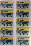 PAKISTAN TELECARD Map , White Reverse   : 10 ALL DIFFERENT CARDS AS PICTURED ( Lot 15 ) USED - Pakistán