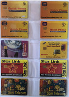 PAKISTAN   : 10 DIFFERENT CARDS AS PICTURED  LOT 21 QuickPhone, RaabtaPhone, StarLink, Soni Telecom - Pakistán