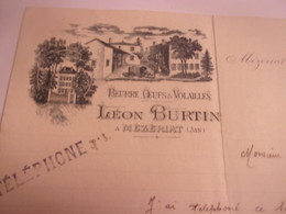 1905 MEZERIAT AIN LEON BURTIN BEURRE OEUFS VOLAILLES - Agricoltura