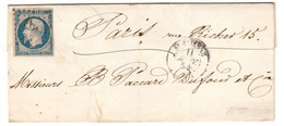 LSC  N°10 BE  St Etienne Pour Paris11/01/1854 Cote 80€ Utilisation Tardive - 1852 Louis-Napoleon