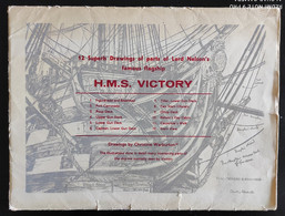 12 DRAWINGS OF PARTS OF LORD NELSON'S FAMOUS FLAGSHIP H.M.S VICTORY - Otros Planes