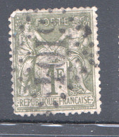 Sage De France 1Fr  #72 Oblitéré Grands Chiffres 5104 Shanghai - Used Stamps