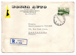 Yougoslavie--1962--lettre Recommandée SARAJEVO Pour NANTERRE-92(France)..timbre..cachet..BOSNA AUTO - Storia Postale