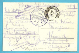 Kaart "Gottesdienst Im Kriegsgefangene-Lager OHRDRUF, (Langensalza), Naar Honville,stempel STRAINCHAMPS (HOLLANGE) - Krijgsgevangenen