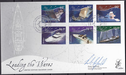 NEW ZEALAND 2002 Leading The Waves, Limited Edition FDC - Autres (Mer)