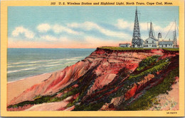 Massachusetts Cape Cod North Truro U S Wireless Station And Highland Lighthouse Curteich - Cape Cod