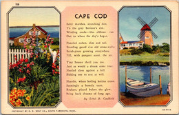 Massachusetts Cape Cod Poem By Ethel B Caulfield Curteich - Cape Cod