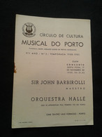 SIR JOHN BARBIROLLI CONDUCTOR DIRIGENT HALLE ORCHESTRA CONCERT PROGRAMME PROGRAM - Programme