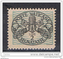 VATICANO:  1946  TASSE  -  £. 2  AZZURRO  CHIARO  N. -  SASS. 17 - Strafport