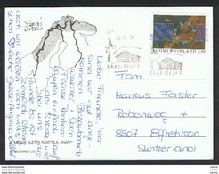 FINLAND: 1992  ILLUSTRATED  POSTCARD WITH 2 M. 90 (1111) IN RATE - TO SWITZERLAND - Briefe U. Dokumente