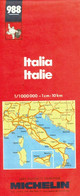 Italie. Carte Numéro 988 échelle 1/1000000 De Michelin Travel Publications (1988) - Cartes/Atlas