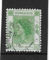 HONG KONG 1954 15c GREEN SG 180 FINE USED - Gebruikt