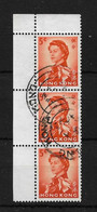 HONG KONG 1962 5c IN FINE USED MARGINAL STRIP OF 3 SG 196 X 3 - Usados