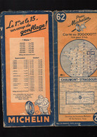 Carte Michelin   N°62 Chaumont-Strasbourg (1945) Avec Les ZONES MINEES  (PPP4962) - Cartes Routières