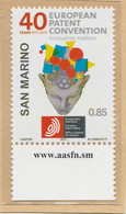 RSM F.lli Nuovi 0481 - San Marino 2013 - "EUROPEAN PATENT CONVENTION" 1v.** - Ongebruikt