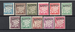 !!! MARTINIQUE : SÉRIE DE TAXES N°1/11 NEUVE * - Timbres-taxe