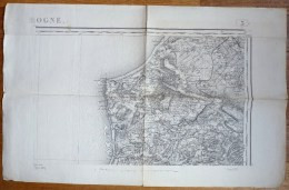 CARTE TOPOGRAPHIQUE ANCIENNE BOULOGNE TYPE 1889 - Cartes Topographiques