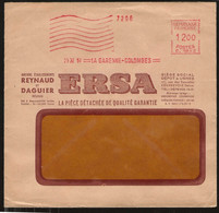 ENVELOPPE A FENETRE ENTETE PUBLICITAIRE / ERSA PIECE DETACHEE LA GARENNE COLOMBES 1951 - Covers & Documents