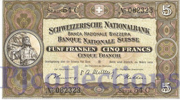 SWITZERLAND 5 FRANKEN 1952 PICK 11p UNC - Schweiz