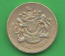 Great Britain 1 Pound 1983 Inghilterra United Kingdom Angleterre Brass Coin - 2 Pounds