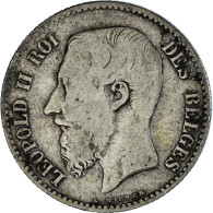 Monnaie, Belgique, Leopold II, Franc, 1867, Bruxelles, B+, Argent, KM:28.1 - 1 Franc