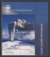 Iceland Island 2010 Mi 1285 ** Stamp With Ashes - Explosive Fissure Eruption In The Summit Crater (April 14, 2010) - Volcans