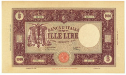 1000 LIRE BARBETTI GRANDE M TESTINA RETRO BI LUOGOTENENZA 13/04/1945 SUP - Regno D'Italia – Autres