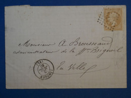 BM3 FRANCE BELLE  LETTRE 1867 LIMOGES   + N°21   +AFFRANC. PLAISANT++ - 1862 Napoléon III