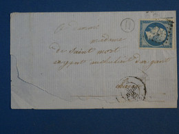 BM3 FRANCE BELLE  LETTRE RECOM.1862 D ARGENT   + N°14 +CACHET EN ROND   +AFFRANC. INTERESSANT++ - 1853-1860 Napoleone III