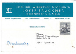 4141q: Geschäftspostkarte Eisenhof- Werkzeuge- Maschinen J. Bruckner, Oberndorf An Der Melk, 1967 - Scheibbs