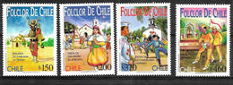 #2513 CHILE 2000 POPULAR FESTS CARNAVAL MASK DANCE MUSIC YV 1546-9 Mi 1954-7 MNH - Carnival