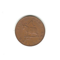 368/ Ile De Man : Elizabeth II : 1 Penny 1976 - Isle Of Man