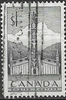 CANADA 1953 Pacific Coast Indian House And Totem Pole - $1 - Black FU - Gebruikt