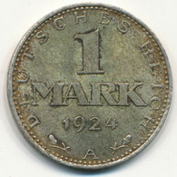 GERMANY, DEUTSCHLAND - 1 Mark (A) 1924. (D244) - 1 Mark & 1 Reichsmark