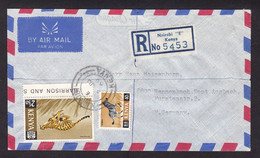 Kenya: Registered Cover To Germany, 1969, 2 Stamps, Cheetah, Zebra, Wild Animal, R-label (traces Of Use) - Kenya (1963-...)