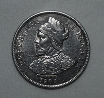 Silber/Silver Panama Balboa's Bust, 1904, 25 Centesimos VZ/XF - Panamá