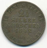 GERMANY, DEUTSCHLAND - 2 1/2 Groschen (Prussia) 1842 (A). (D314) - Autres & Non Classés