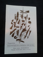 ALDO CECCATO CONDUCTOR DIRIGENT BOURNEMOUTH CONCERT PROGRAMME PROGRAM - Programme