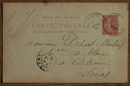 CPA - PRÉCURSEUR - ENTIER POSTAL - AVRIL 1904 - Adresse MAISON DE BLANCS À ORLÉANS Envoyé De AUNEAU- - Cartes Précurseurs