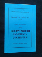 GEORGE HURST CONDUCTOR DIRIGENT BOURNEMOUTH CONCERT PROGRAMME PROGRAM - Programme